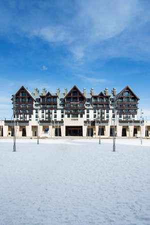 Shahdag - FEBRUARY 8, 2015: Tourist Hotels  on February 8 in Azerbaijan, Shahdag. Shahdag has become a popular tourist destination for skiing in Azerbaijan.のeditorial素材