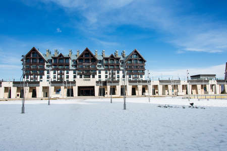 Shahdag - FEBRUARY 8, 2015: Tourist Hotels  on February 8 in Azerbaijan, Shahdag. Shahdag has become a popular tourist destination for skiing in Azerbaijan.のeditorial素材