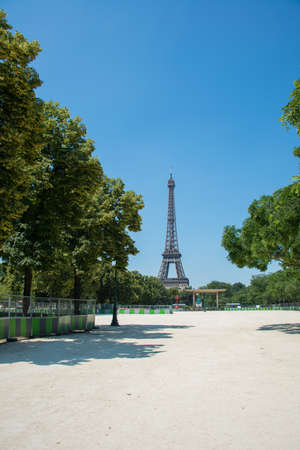 Eiffel tower on bright summer dayの写真素材