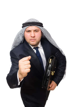 Arab businessman isolated on whiteの写真素材