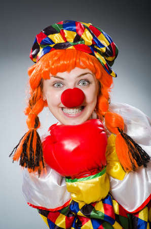 Funny clown in comical conceptの写真素材