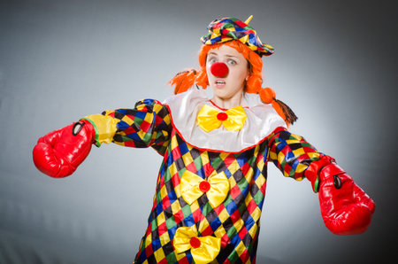 Funny clown in comical conceptの写真素材