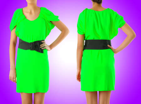 Fashion concept with dress sets on whiteの写真素材