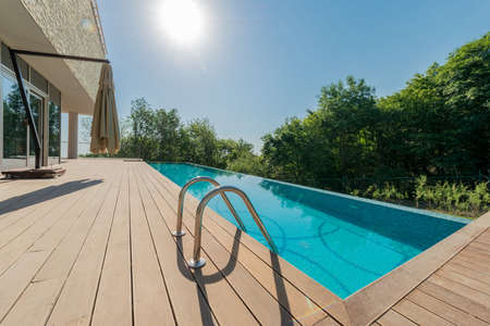 Infinity pool on the bright summer dayの写真素材