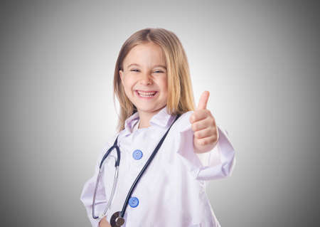 Little girl in doctor costumeの写真素材