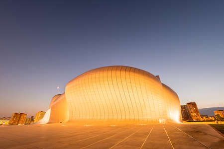 BAKU- JULY 20: Heydar Aliyev Center on July 20, 2015 in Baku, Azerbaijan. Heydar Aliyev Center won the Design Museum's Designs of the Year Award in 2014のeditorial素材