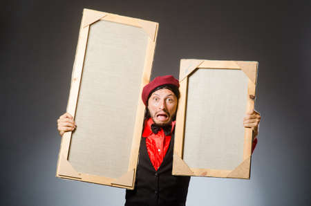 Man artist in art concept