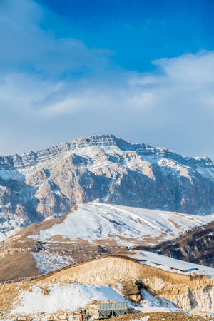 Mountains during winter in Azerbaijanの写真素材