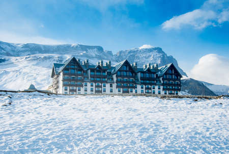 Shahdag - FEBRUARY 8, 2015: Tourist Hotels  on February 8 in Azerbaijan, Shahdag. Shahdag has become a popular tourist destination for skiing in Azerbaijan.のeditorial素材
