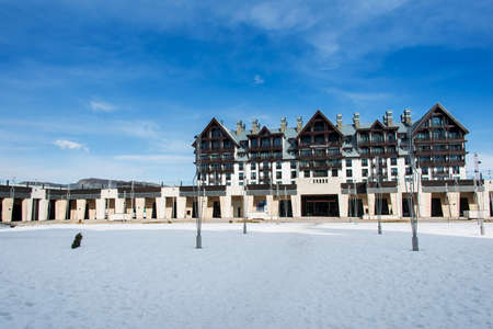 Shahdag - FEBRUARY 8, 2015: Tourist Hotels  on February 8 in Azerbaijan, Shahdag. Shahdag has become a popular tourist destination for skiing in Azerbaijan.のeditorial素材
