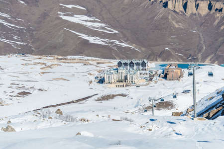 Shahdag - FEBRUARY 27, 2015: Tourist Hotels  on February 27 in Azerbaijan, Shahdag. Shahdag has become a popular tourist destination for skiing in Azerbaijan.のeditorial素材