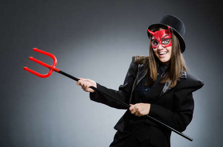 Funny devil in halloween concept