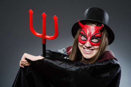 Funny devil in halloween conceptの写真素材