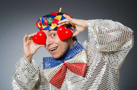 Funny clown with red noseの写真素材