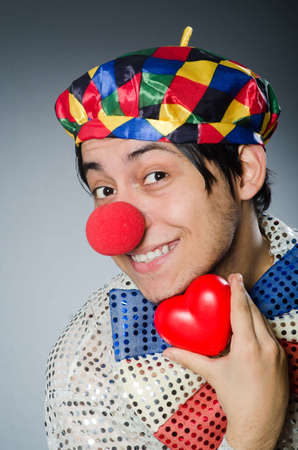 Funny clown with red noseの写真素材