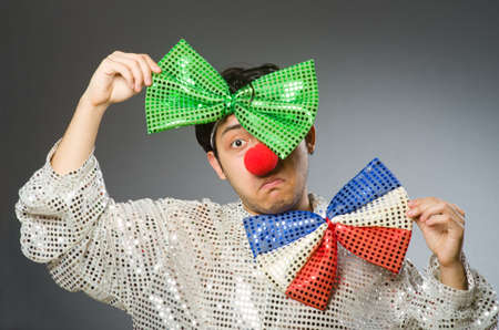 Funny clown with red noseの写真素材