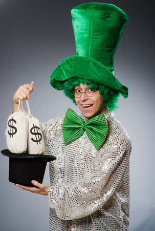 Funny person in saint patrick holiday conceptの写真素材