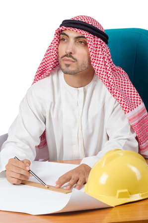Arab man working in the officeの写真素材
