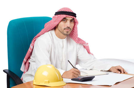 Arab man working in the officeの写真素材