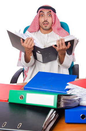 Arab man working in the officeの写真素材