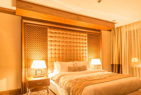 Hotel room with modern interiorの写真素材