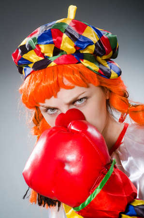 Funny clown in comical conceptの写真素材