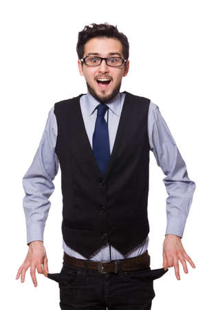 Young businessman isolated on whiteの写真素材