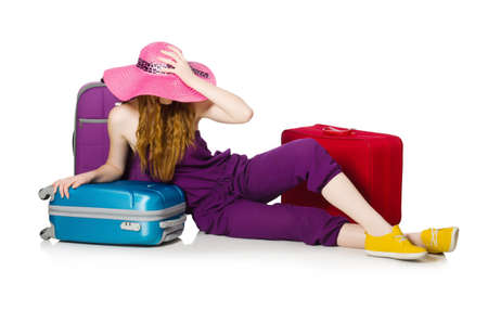 Travelling tourism concept isolated on whiteの写真素材
