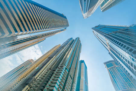 Tall Dubai Marina skyscrapers in UAEの写真素材