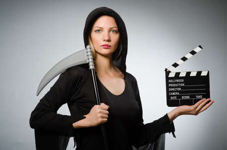 Halloween concept with scary womanの写真素材