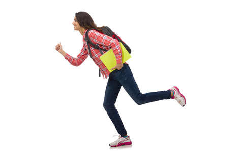 Young student isolated on whiteの写真素材