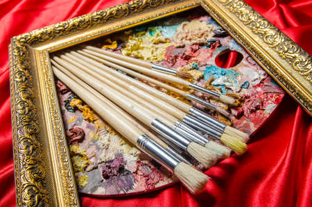 Artist palette in art conceptの写真素材