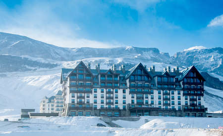 Shahdag - FEBRUARY 8, 2015: Tourist Hotels  on February 8 in Azerbaijan, Shahdag. Shahdag has become a popular tourist destination for skiing in Azerbaijan.のeditorial素材