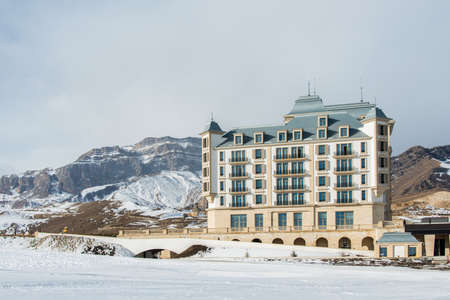Shahdag - FEBRUARY 8, 2015: Tourist Hotels  on February 8 in Azerbaijan, Shahdag. Shahdag has become a popular tourist destination for skiing in Azerbaijan.のeditorial素材
