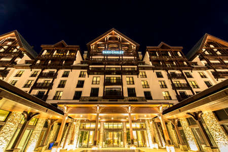 Shahdag - FEBRUARY 27, 2015: Tourist Hotels  on February 27 in Azerbaijan, Shahdag. Shahdag has become a popular tourist destination for skiing in Azerbaijan.のeditorial素材