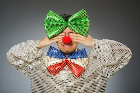 Funny clown with red noseの写真素材