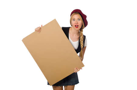 Young artist isolated on whiteの写真素材