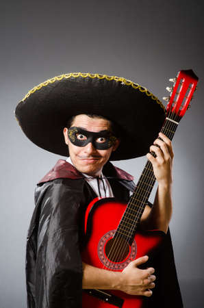 Person wearing sombrero hat in funny conceptの写真素材