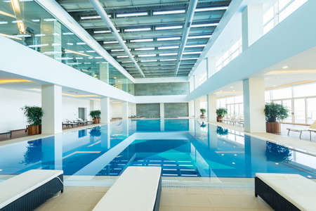 Indoor swimming pool in healthy conceptの写真素材