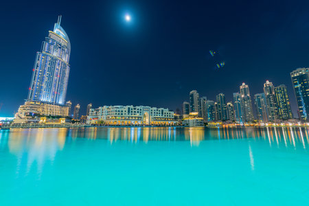 Dubai - JANUARY 10, 2015: The Address Hotel on January 10 in UAE, Dubai. Address Hotel is popular 5-star hotel.のeditorial素材