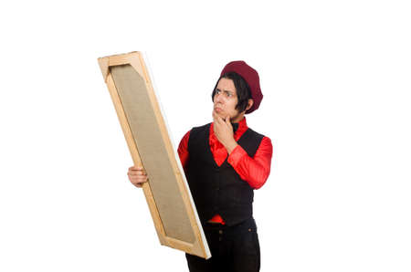 Funny artist isolated on whiteの写真素材