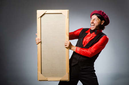 Man artist in art concept