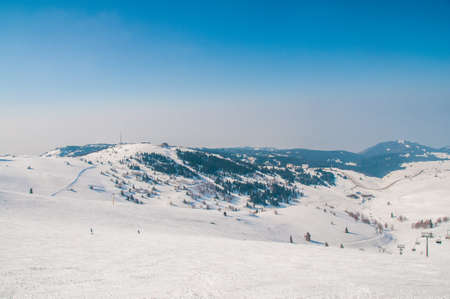 Winter mountains on bright winter dayの写真素材