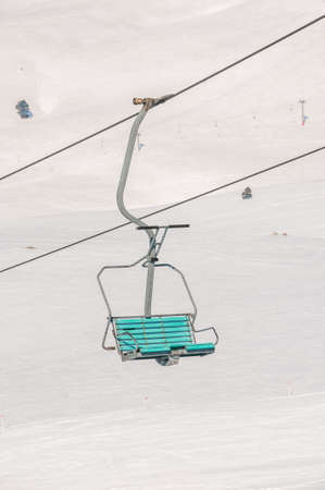 Ski lifts durings bright winter dayの写真素材
