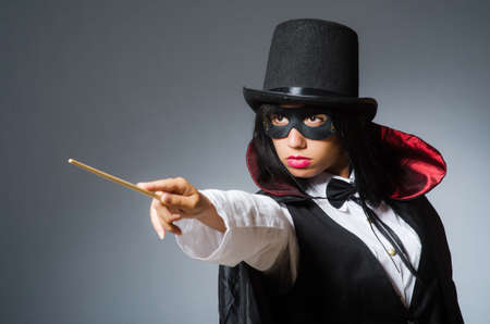 Woman magician in funny conceptの写真素材