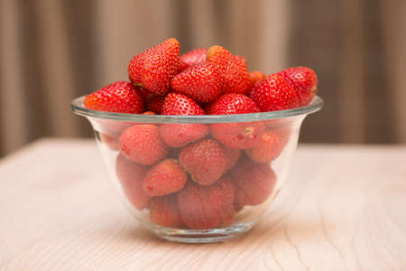Strawberries arranged on the displayの写真素材