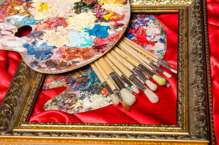 Artist palette in art conceptの写真素材