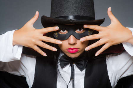 Woman magician in funny conceptの写真素材