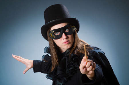 Woman magician in funny conceptの写真素材