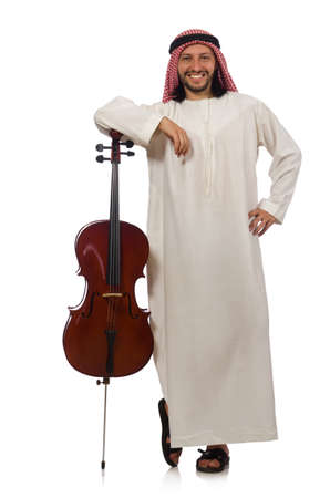 Arab man playing musical instrumentの写真素材